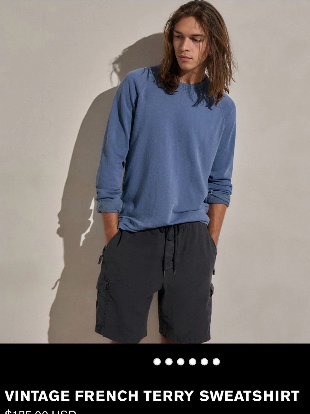 James Perse Men’s vintage French terry sweatshirt.